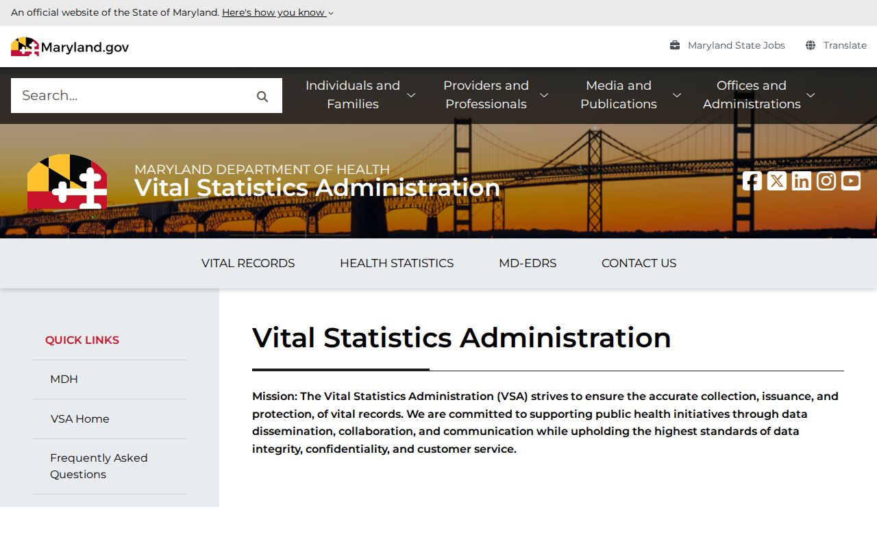 Suitland people search through Maryland vital records